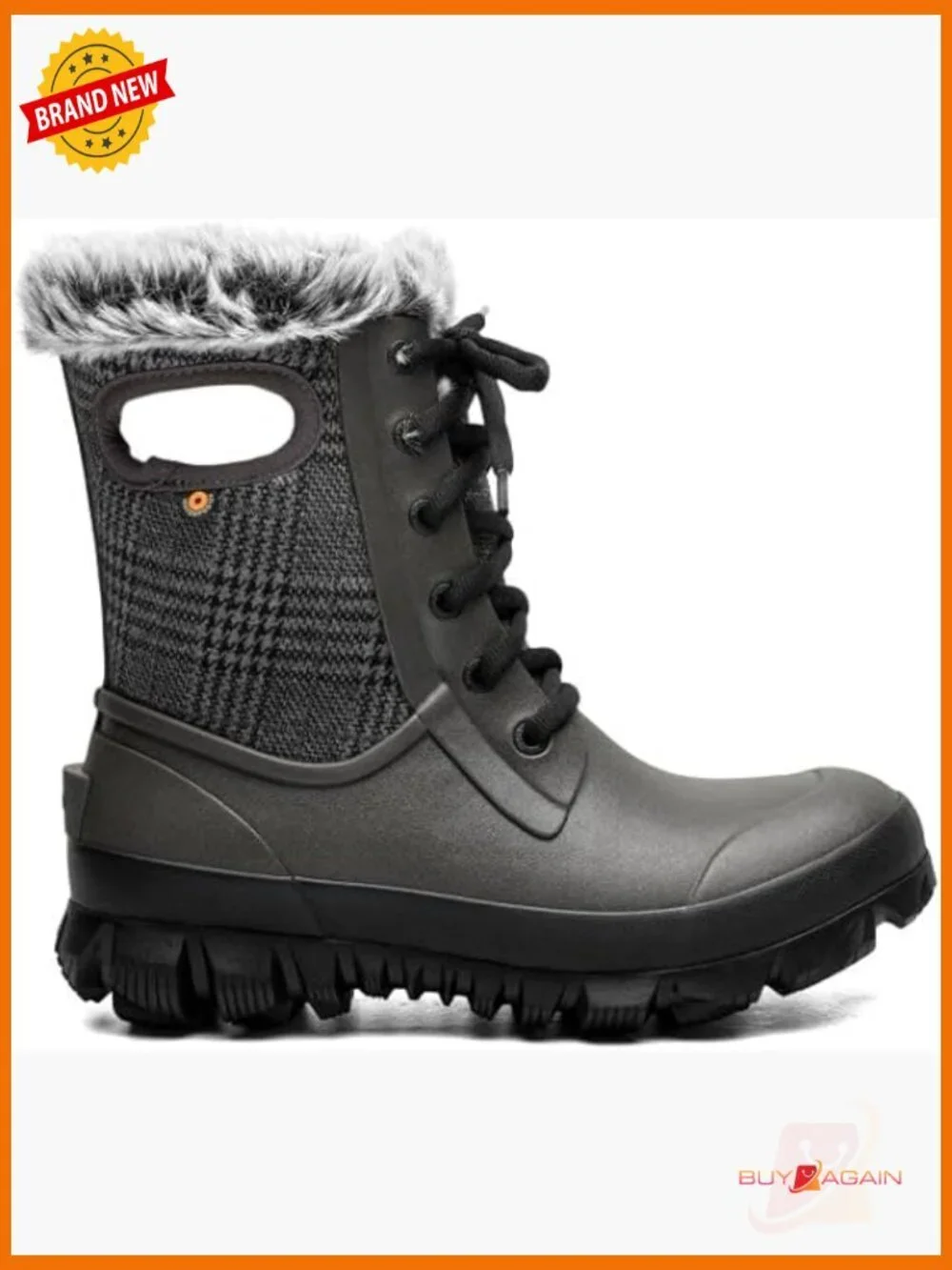 Waterproof Mid-Calf Snow Boots with Faux Fur Lining